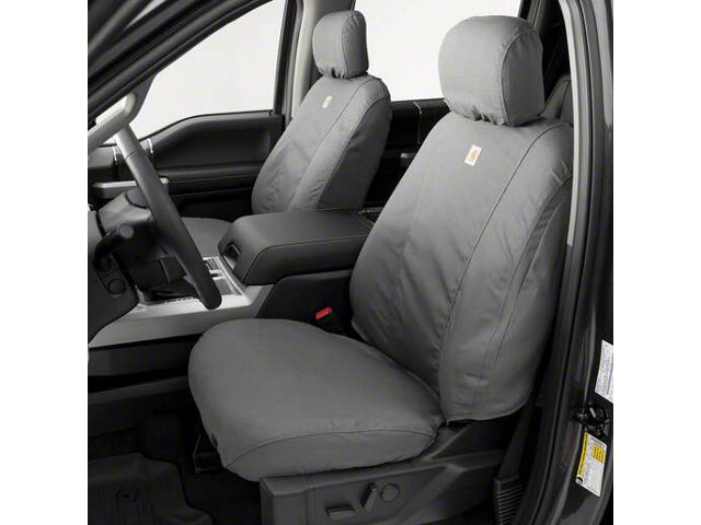 Covercraft SeatSaver Custom Front Seat Covers; Carhartt Gravel (20-24 Silverado 2500 HD w/ Front Bucket Seats)