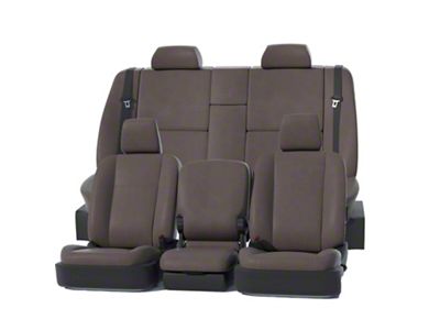 Covercraft Precision Fit Seat Covers Leatherette Custom Second Row Seat Cover; Stone (01-02 Silverado 3500 HD Crew Cab)