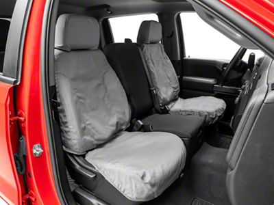 Covercraft Seat Saver Polycotton Custom Front Row Seat Covers; Gray (20-25 Silverado 3500 HD w/ Bucket Seats)