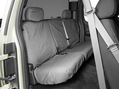 Covercraft Seat Saver Polycotton Custom Second Row Seat Cover; Charcoal (20-25 Silverado 3500 HD Double Cab, Crew Cab w/ 60/40 Split Cushion Bench Seat & Fold-Down Armrest)