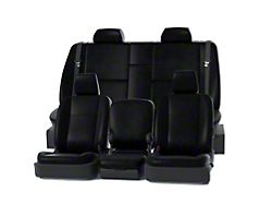 Covercraft Precision Fit Seat Covers Leatherette Custom Front Row Seat Covers; Black (15-19 Tahoe w/ Bench Seat)