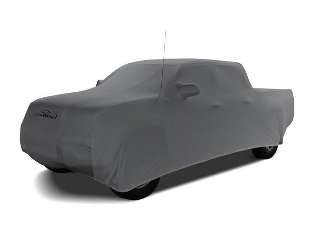 Coverking Satin Stretch Indoor Car Cover; Metallic Gray (21-24 F-150 SuperCrew w/ 5-1/2-Foot Bed & Non-Towing Mirrors)