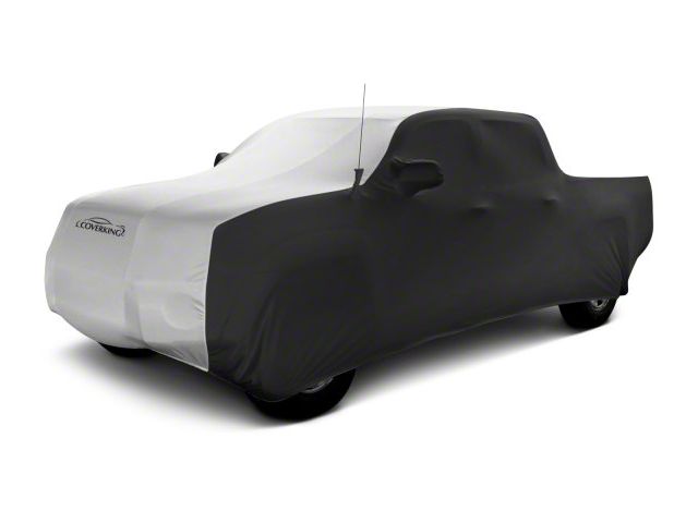 Coverking Satin Stretch Indoor Car Cover; Black/Pearl White (17-22 F-250 Super Duty SuperCrew w/ Towing Mirrors)