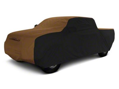 Coverking Stormproof Car Cover with Roof Shark Fin Antenna Pocket; Black/Tan (19-24 RAM 2500 Crew Cab w/ 6.4-Foot Box)