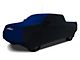 Coverking Satin Stretch Indoor Car Cover with Roof Shark Fin Antenna Pocket; Black/Impact Blue (19-24 RAM 3500 Crew Cab w/ 6.4-Foot Box)