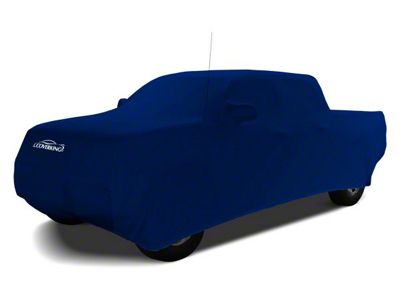 Coverking Satin Stretch Indoor Car Cover with Roof Shark Fin Antenna Pocket; Impact Blue (19-24 RAM 3500 Crew Cab w/ 6.4-Foot Box)