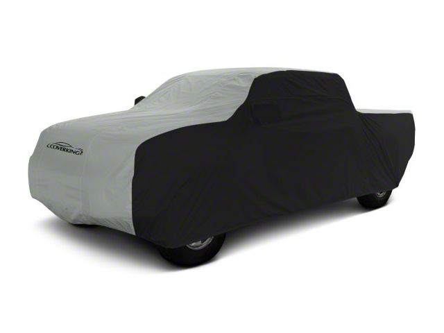 Coverking Stormproof Car Cover with Rear Roof Shark Fin Antenna Pocket; Black/Gray (19-24 RAM 3500 Crew Cab w/ 6.4-Foot Box)