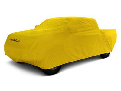Coverking Stormproof Car Cover with Rear Roof Shark Fin Antenna Pocket; Yellow (19-24 RAM 3500 Crew Cab w/ 6.4-Foot Box)
