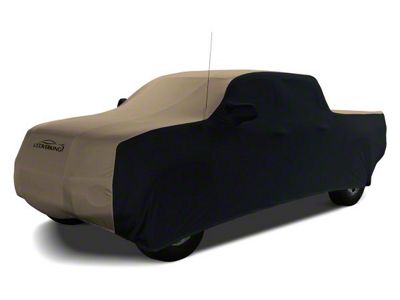 Coverking Satin Stretch Indoor Car Cover; Black/Sahara Tan (99-06 Sierra 1500 Extended Cab w/ Non-Towing Mirrors)