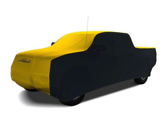 Coverking Satin Stretch Indoor Car Cover; Black/Velocity Yellow (04-06 Sierra 1500 Crew Cab w/ Non-Towing Mirrors)
