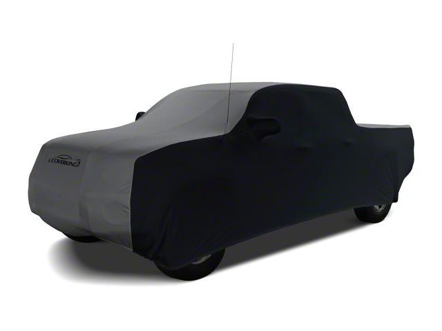 Coverking Satin Stretch Indoor Car Cover; Black/Metallic Gray (07-14 Sierra 3500 HD Extended Cab w/ Non-Towing Mirrors)