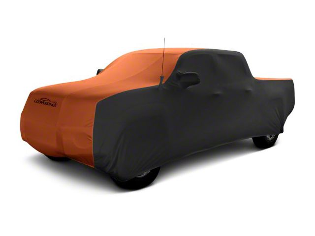 Coverking Satin Stretch Indoor Car Cover; Black/Inferno Orange (99-06 Silverado 1500 Regular Cab w/ Non-Towing Mirrors)