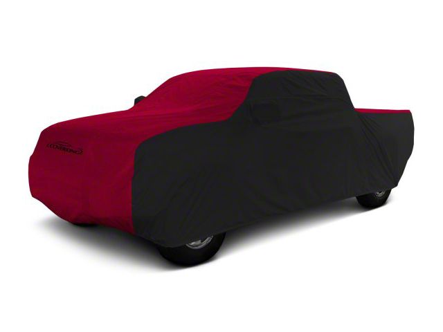 Coverking Stormproof Car Cover; Black/Red (19-24 Silverado 1500 Regular Cab w/ 8-Foot Long Box & Non-Towing Mirrors)