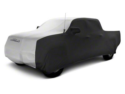 Coverking Satin Stretch Indoor Car Cover; Black/Pearl White (07-14 Silverado 3500 HD Crew Cab)