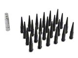 Black Spike Lug Nut Kit; 14mm x 1.5; Set of 24 (99-25 Silverado 1500)