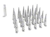 Chrome Spike Lug Nut Kit; 14mm x 1.5; Set of 24 (15-25 F-150)