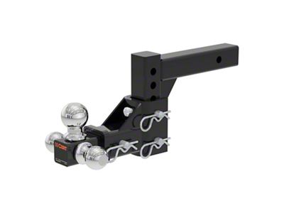 2-Inch Receiver Hitch Adjustable Tri-Ball Mount; 5.75-Inch Drop (Universal; Some Adaptation May Be Required)