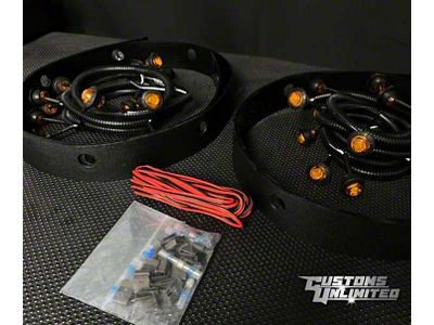 Customs Unlimited Rocker Running Light Kit; Smoked Amber; Drilling Required (23-24 F-250 Super Duty)