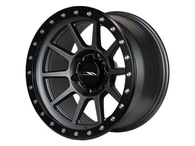 CXA Off Road Wheels TR4 SPRINT Anthracite with Black Ring 6-Lug Wheel; 17x9; -18mm Offset (2024 Ranger)