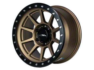 CXA Off Road Wheels CX4 SPRINT Texture Bronze with Black Ring 6-Lug Wheel; 17x9; 0mm Offset (07-13 Sierra 1500)