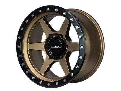 CXA Off Road Wheels TR2 SENTRY 6 Texture Bronze with Black Ring 6-Lug Wheel; 17x9; -18mm Offset (07-13 Silverado 1500)