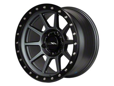 CXA Off Road Wheels TR4 SPRINT Anthracite with Black Ring 6-Lug Wheel; 17x9; -18mm Offset (15-20 Tahoe)