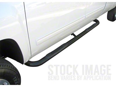 3-Inch Round Side Step Bars; Black (00-04 Dakota Quad Cab)