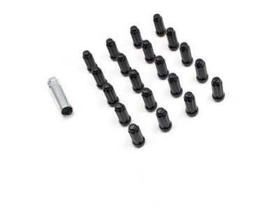 Black 6-Spline Lug Nut Kit; 9/16-Inch; Set of 20 (05-11 Dakota)