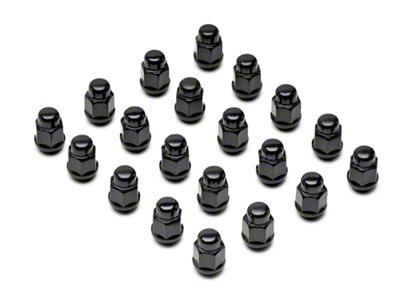 Black Acorn Lug Nut Kit; 1/2-Inch x 20; Set of 20 (87-90 Dakota)