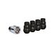 Black Acorn Wheel Locks; 1/2-Inch x 20-Inch; Set of 4 (87-04 Dakota)