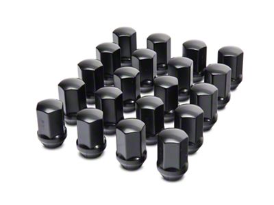 Black OEM Style Lug Nut Kit; 7/8-inch Hex; 9/16-Inch Thread; Set of 20 (05-11 Dakota)