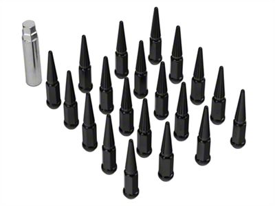 Black Spike Lug Nut Kit; 1/2-Inch x 20; Set of 20 (87-90 Dakota)