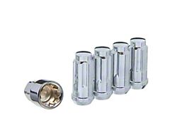 Chrome Acorn Wheel Locks; 1/2-Inch x 20-Inch; Set of 4 (87-04 Dakota)