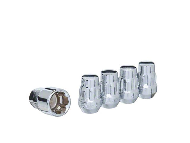 Chrome Acorn Wheel Locks; 1/2-Inch x 20; Set of 4 (87-04 Dakota)