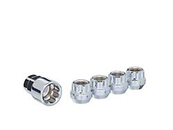 Chrome Open End Acorn Wheel Lug Lock; 1/2-Inch x 20; Set of 4 (87-04 Dakota)