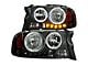 Crystal Halo Headlights; Black Housing; Clear Lens (97-04 Dakota)