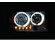 Crystal Halo Headlights; Black Housing; Clear Lens (97-04 Dakota)