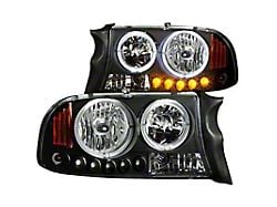 Crystal RX Halo Headlights; Black Housing; Clear Lens (97-04 Dakota)