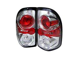 Euro Style Tail Lights; Chrome Housing; Clear Lens (97-04 Dakota)