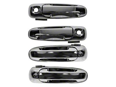 Exterior Door Handles; Front and Rear; Chrome (05-11 Dakota w/ Lock Provision)