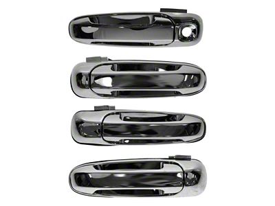 Exterior Door Handles; Front and Rear; Chrome (05-11 Dakota w/o Lock Provision)