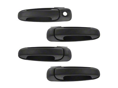 Exterior Door Handles; Front and Rear; Textured Black (05-11 Dakota Crew Cab w/o Passenger Side Lock)