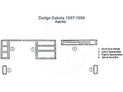 Full Dash Trim Kit; Oxford Burlwood Finish (87-96 Dakota)