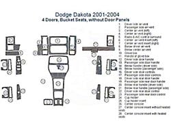 Full Dash Trim Kit; Real Carbon Fiber Finish (01-04 Dakota Quad Cab w/ Bucket Seats)