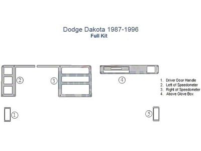 Full Dash Trim Kit; Real Carbon Fiber Finish (87-96 Dakota)