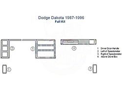 Full Dash Trim Kit; Zebra Rosewood Finish (87-96 Dakota)