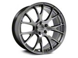 Hellcat Style Hyper Black 5-Lug Wheel; 22x10; 25mm Offset (05-11 Dakota)