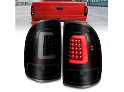 LED Bar Style Tail Lights; Black Housing; Smoked Lens (97-04 Dakota)