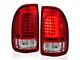 LED Bar Style Tail Lights; Chrome Housing; Red Lens (97-04 Dakota)