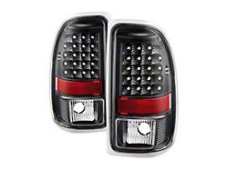 LED Tail Lights; Black Housing; Clear Lens (97-04 Dakota)